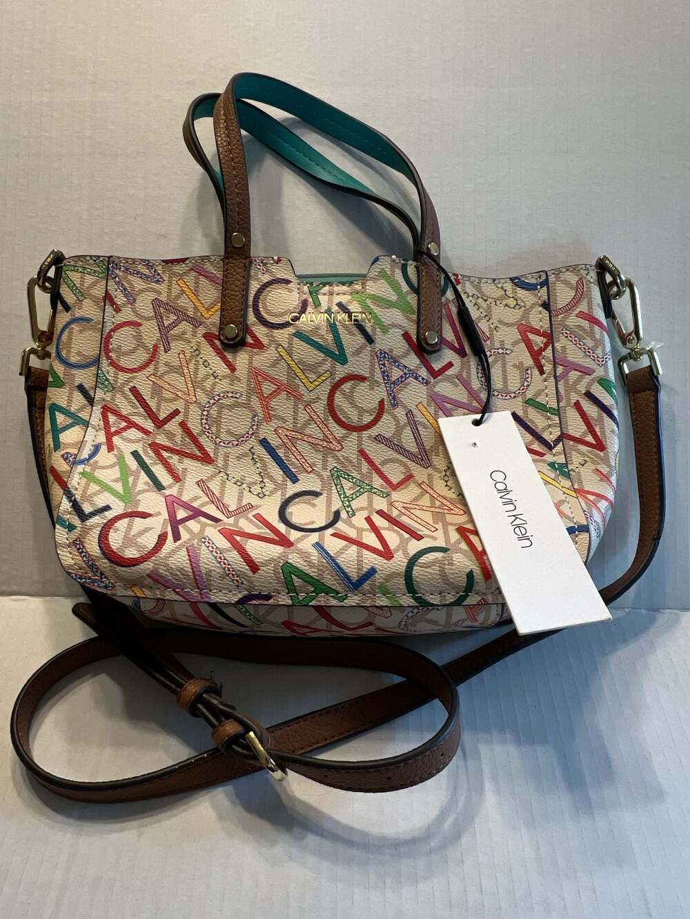 Calvin Klein Dilan Monogram Tote Bag Multi Color